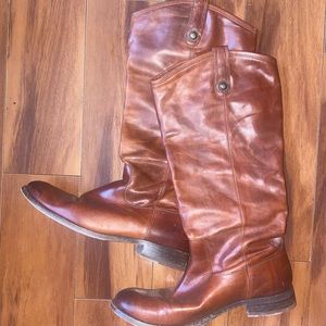 Frye Melissa cognac boots size 11 extended calf